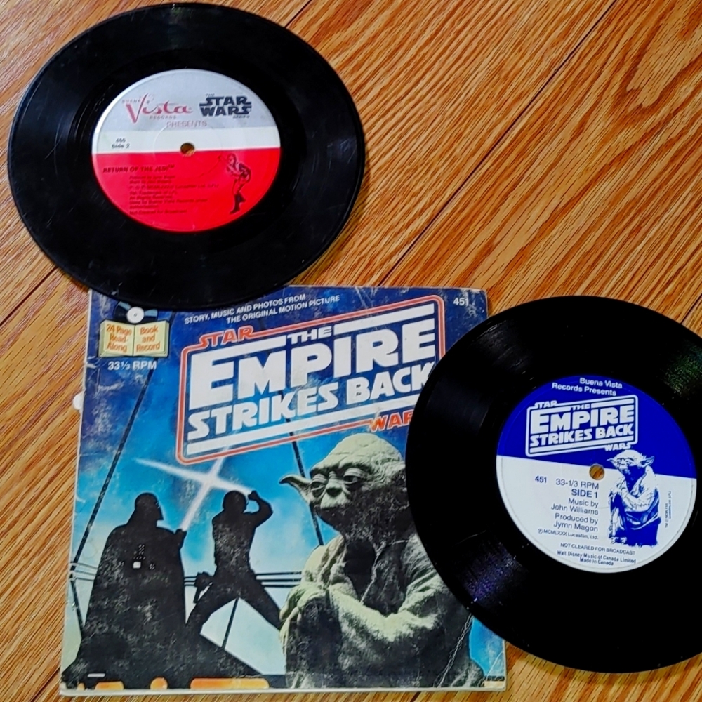 Star Wars Empire Strikes Back book with record 1980s Return of the Jedi record